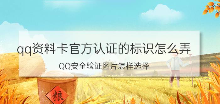 qq资料卡官方认证的标识怎么弄 QQ安全验证图片怎样选择？